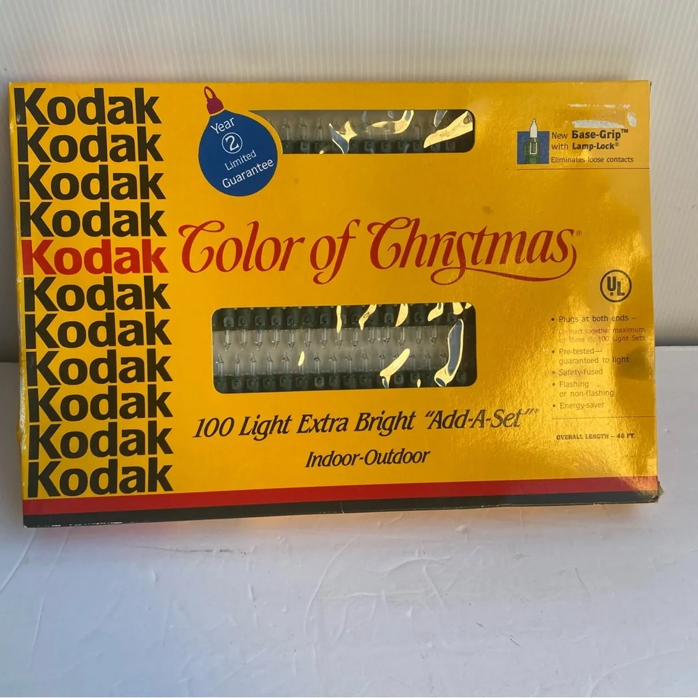 Bundle Kodak color of Christmas Lights Green Base-Grip bright vtg